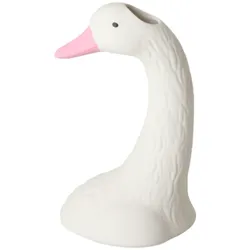RICE Keramik Schwan Vase, Weiß 12,5 x 12,5 x 19,5