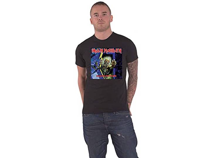 Iron Maiden T Shirt No Prayer for the Dying Band Logo nieuw Officieel Mannen S