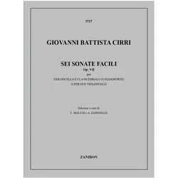 6 sonate op.7 per violoncello e clavicembalo (pianoforte) o per 2 violoncelli, Fachbücher von Giovanni Battista Cirri