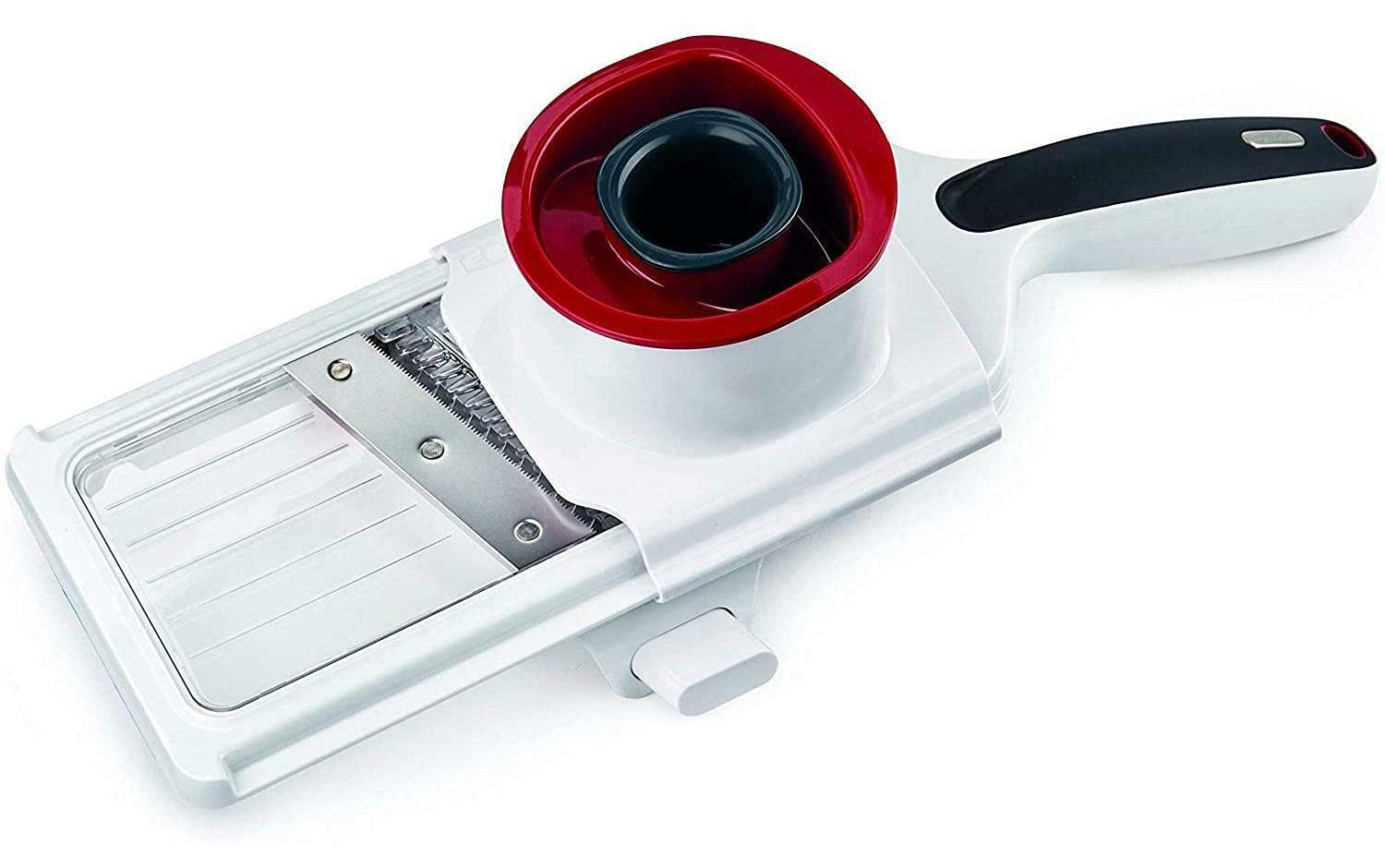 Famanu Handbediende snijmachine voor groenten, wit/grijs/rood
