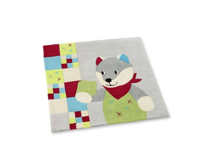 Sterntaler® Kinderteppich Sterntaler 9191402 Teppich Wilbur Wolf Kinder 100 x 120cm Kinderteppic, rechteckig