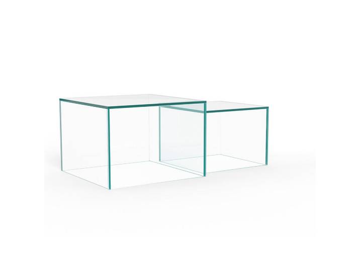 Mid.you Couchtisch, Klar, Glas, quadratisch, 50x35x50 cm, Wohnzimmer, Wohnzimmertische, Couchtische, Couchtische eckig