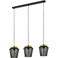 EGLO, Pendelleuchte, Pendelleuchte ESCANDIDOS 3x E27 Schwarz (E27)
