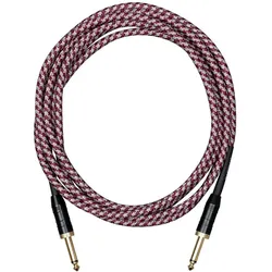 Cascha Gitarrenkabel der Professional Line – 6 m – gerade – Tweed-Rot (6 m), Audiokabel