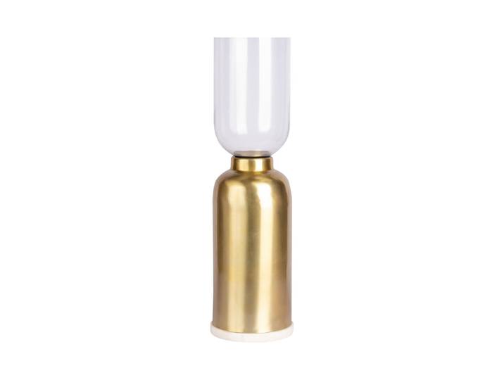 Kerzenhalter KAYOOM Bodenkerzenhalter Shyam 125 , gold, B:19cm, Metall, Kerzenhalter, Kerzenhalter, Bodenkerzenhalter aus Metall, Marmor-Sockel, Windlicht aus Glas