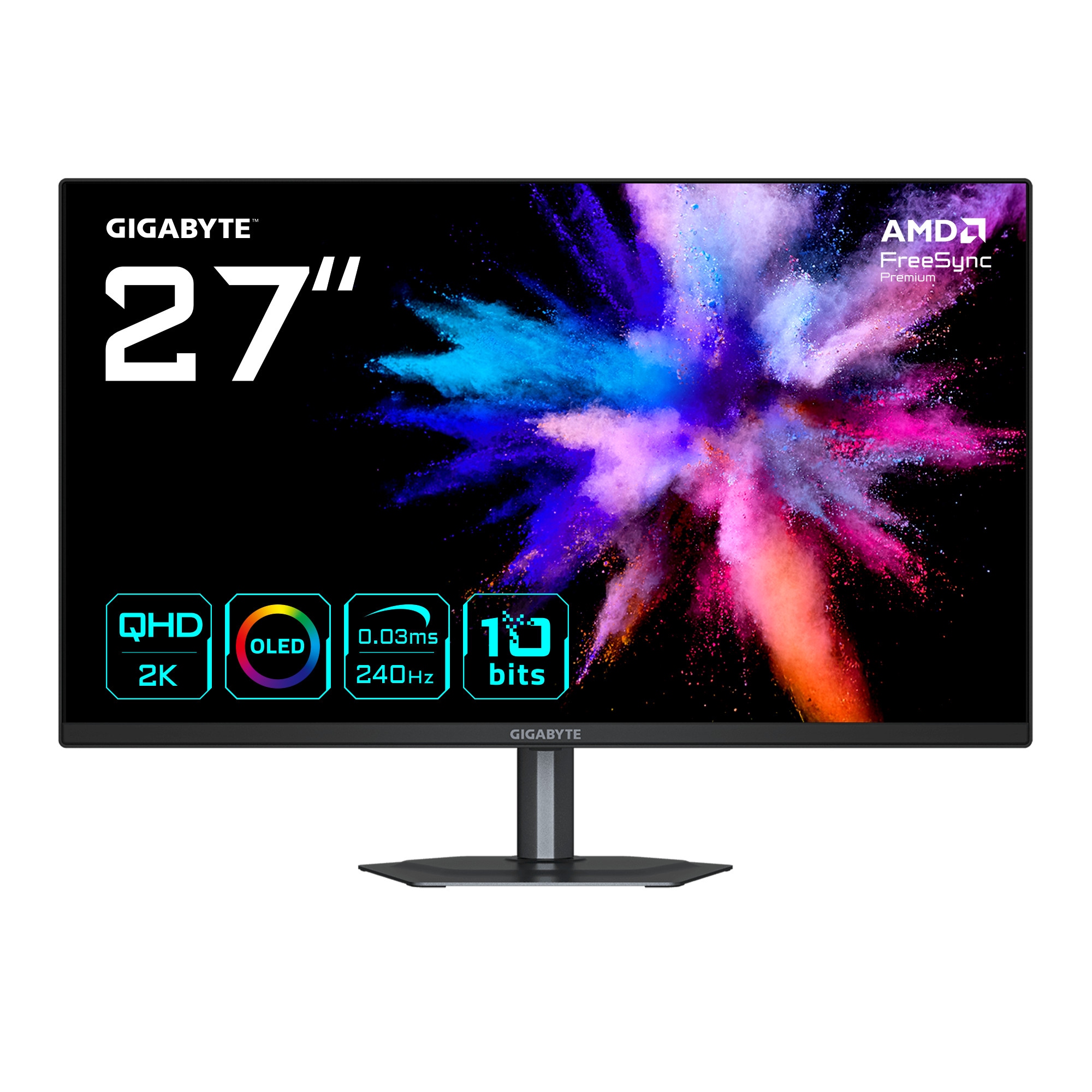 GIGABYTE GO27Q24 27 Zoll QHD QD-OLED Gaming Monitor 240 Hz 16:9 DP/HDMI/USB-C 0,03ms