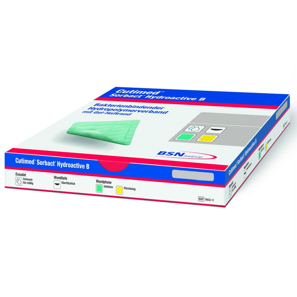 Cutimed Sorbact Hydroactive B Gel-V.14x14 cm haft. 12 St Kompressen