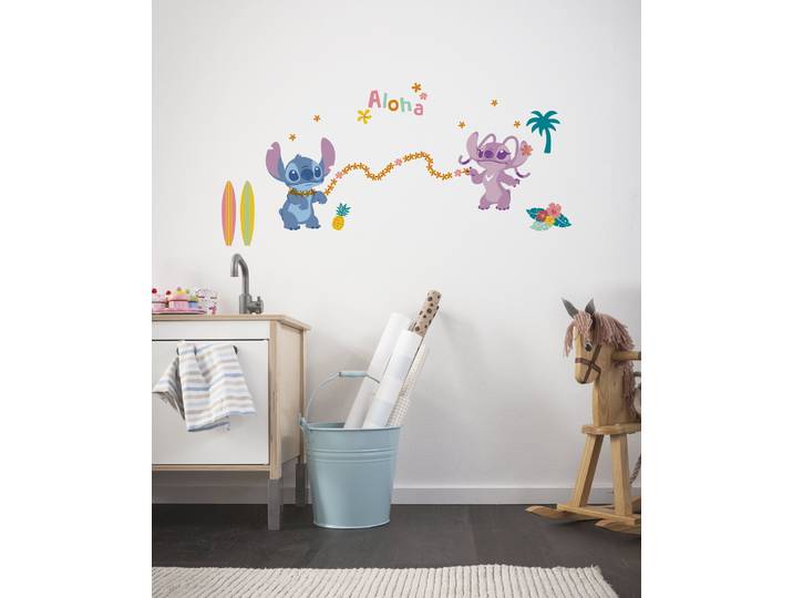 Wandtattoo KOMAR Stitch Aloha - Grösse 50 x 70 cm , bunt, Disney, Folie, Wandtattoos, Wandtattoo, selbstklebend, Wandsticker, Kinderzimmer