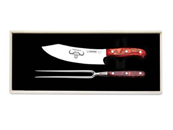 Giesser Qualitätsmesser Küchenmesser Tranchiermesser Premiumcut Tranchierset 2er Set (Red Diamond)