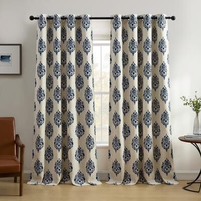 Threadmade Navara Medallion Room Darkening Window Curtain