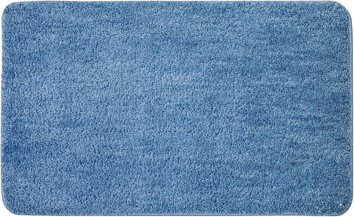 Blauwe absorberende en antislip badmat voor badkamer, douche en keuken, 50 x 80 cm