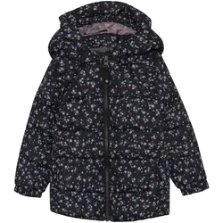 Colorkids Steppjacke mit abnehmbarer Kapuze Blumen, schwarz | mehrfarbig, 98