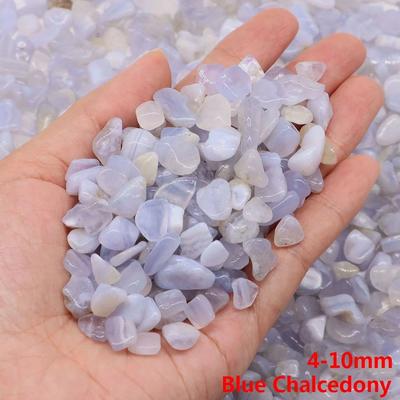 Inspired Living Natural Crystal Chips For Aquarium Gravel, Reiki Decor And DIY Crafting blue Chalcedony 100g