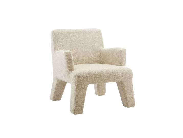 Fauteuil En Tissu Bouclette Écru Kara