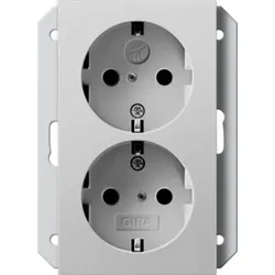 Gira SCHUKO-Steckdose 2-f. SH für Unterputz-Dose 1-f grau 2731015