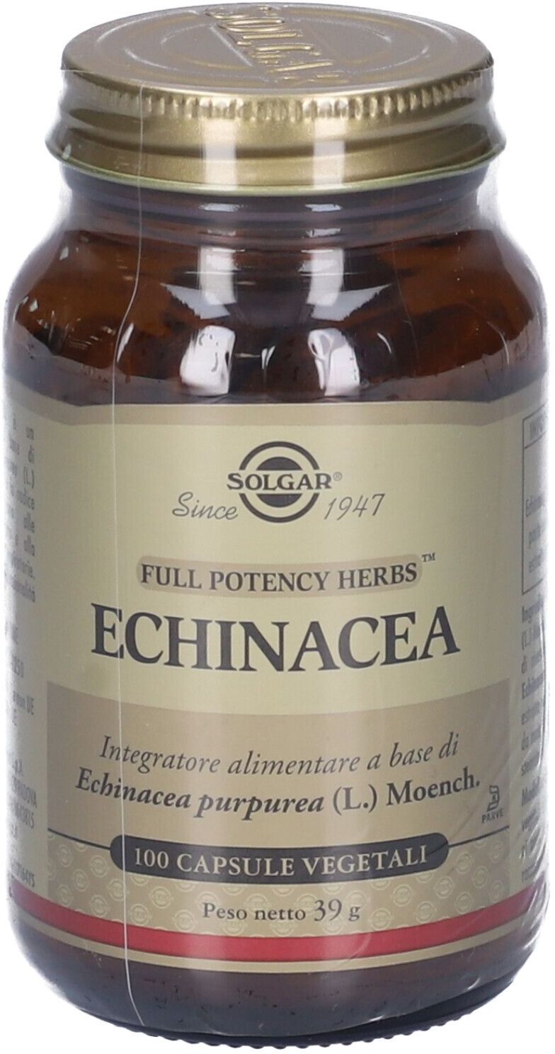SOLGAR IT. MULTINUTRIENT SpA Solgar Echinacea Integratore Alimentare 100 Capsule Vegetali, Supporto Difese Immunitarie