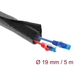 DELOCK Geflechtschlauch mit Klettverschluss 5mx19mm schwarz