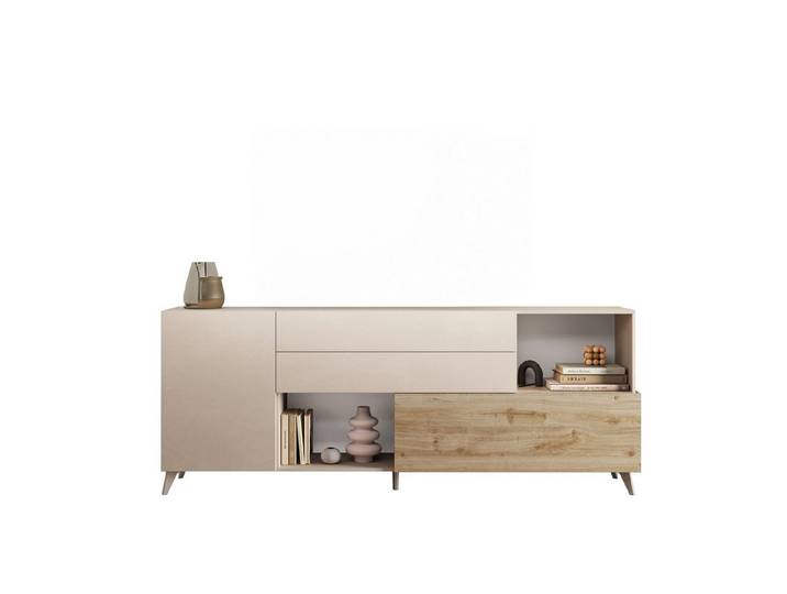 freiraum Lowboard Morena, soft-close, Cashmere / Eiche Cadiz Nachbildung - 241x94x42 (BxHxT)