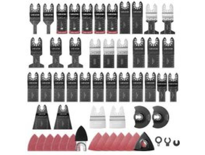 VEVOR 160 Stk.Oszillierwerkzeug Zubehör Set, Multitool Zubehör Inkl. 36 Oszillierender Sägeblätter 2 Schleifpads 2 Schaber 120 Schleifpapiere, Mehrfachwerkzeug Zubehör für Holz Kunststoff & Metall