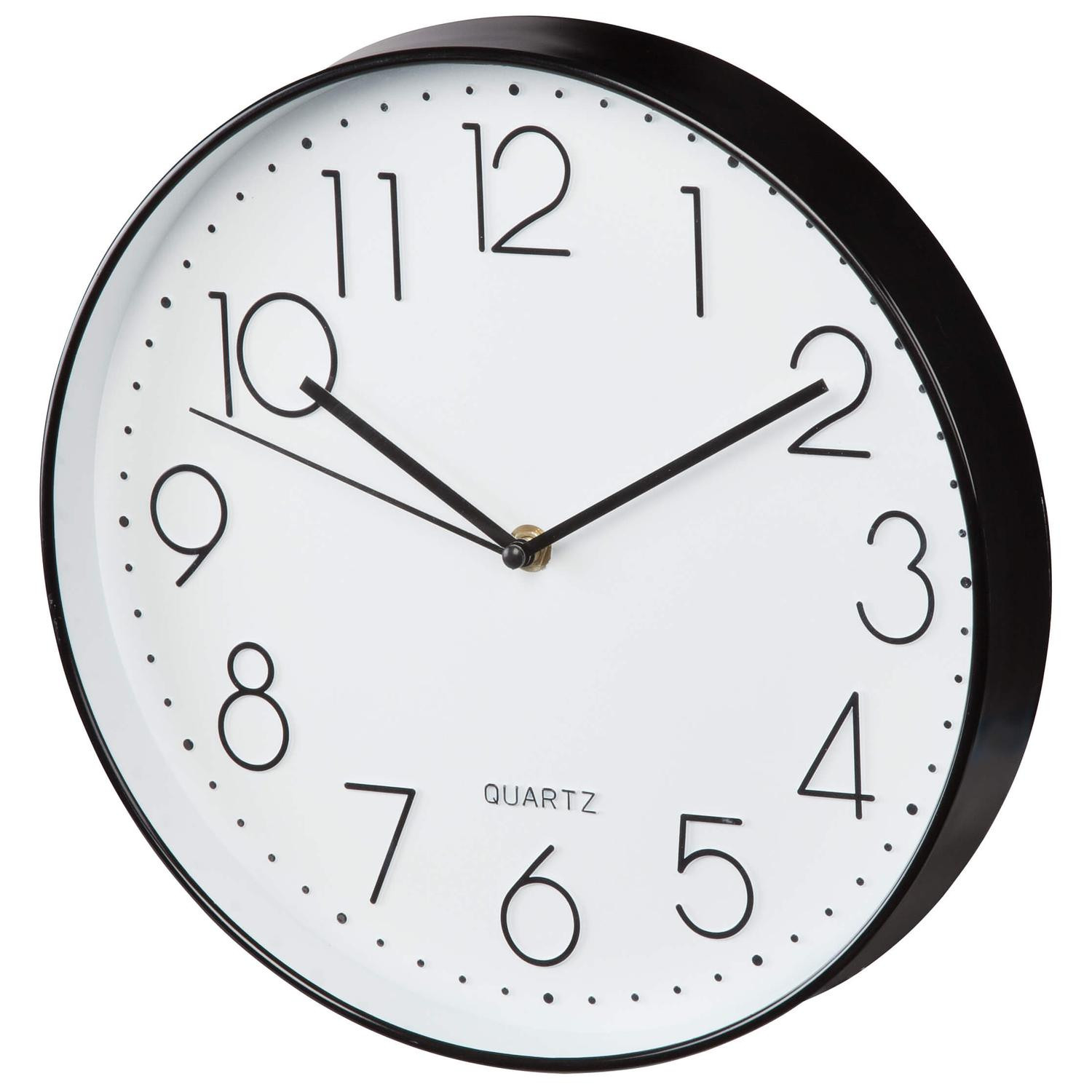 Hama Elegance Wandklok Cirkel Zwart Wit Kunststof Glas