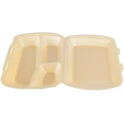 DayBays 200 Stk. Menübox IP4 3-geteilt 245x210x72 mm Champagner