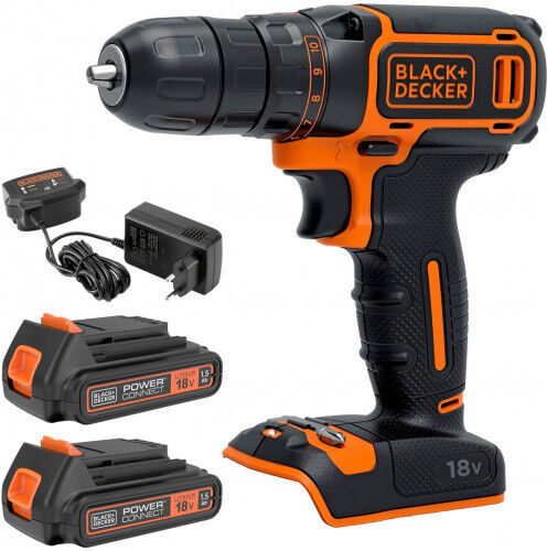BLACK &amp; DECKER Black &amp;amp; Decker BDCDC18B-QW Perceuse-Visseuse sans fil (30Nm/18V/2x1,5Ah)