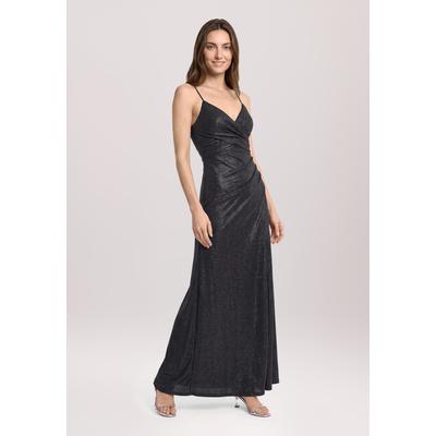 Abendkleid VERA MONT "Damen im Glitzer-Look", Damen, Gr. 34, Normalgrößen, blau (dunkelblau, dunkelblau), Obermaterial: 81% Polyamid, 19% Elasthan. Besatz: 100% Polyamid. Futter: 100% Polyester, figurbetont lang, Kleider Abendkleid