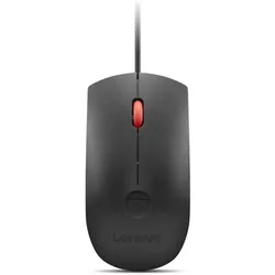Lenovo Fingerprint Biometric USB Mouse Gen3 (Kabelgebunden), Maus, Schwarz, Rot