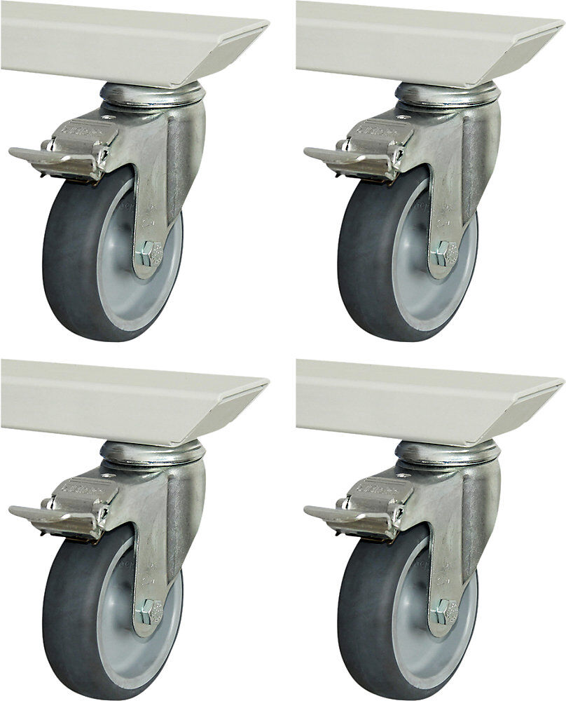 Rollensatz für adlatus 150, 4 Lenkrollen mit Feststeller, LxB 30 x 100 mm RAU