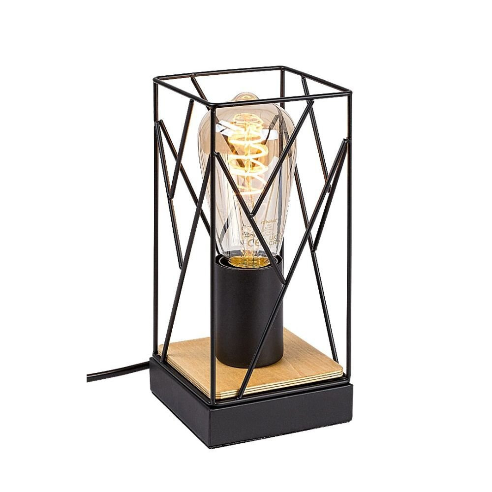 Rabalux Boire Industriële Bureaulamp, Zwart, Hout, 1xE27, 40W, B/D/H: 21 x 10 x 10 cm