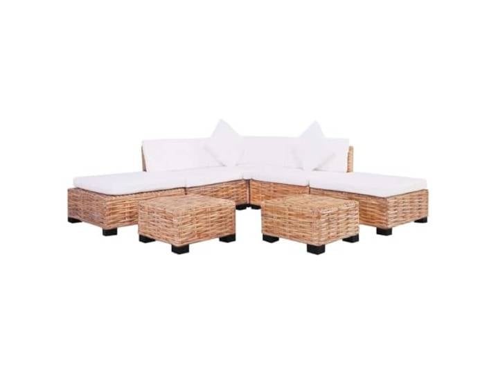 Todiikf Sofagarnitur 18-TLG Natur Rattan Couch Set Braun Rustikale Sitzgruppe aus Mahagoniholz und Rattan mit weichen Polstern für gemütliche Stunden im Wohnzimmer.