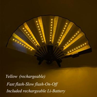 Inspire Essentials LED Neon Folding Fan Light Up Party Hand Fan For Events And Festivals 16