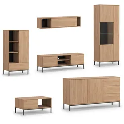 WOHNWAND Queba 2 Hikora 440/190/60 cm Stilvolles Design Modern