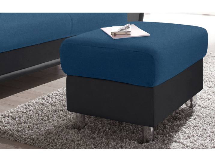 Hocker TRENDMANUFAKTUR, schwarz (schwarz, petrol), B:67cm H:46cm T:53cm, 100% Polyester, Hocker, Hocker, wahlweise mit komfortablem Federkern, frei im Raum stellbar
