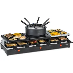 Fonduelette XL 3-in-1 Raclettegrill Fondue Naturstein 1650W 12 Pers
