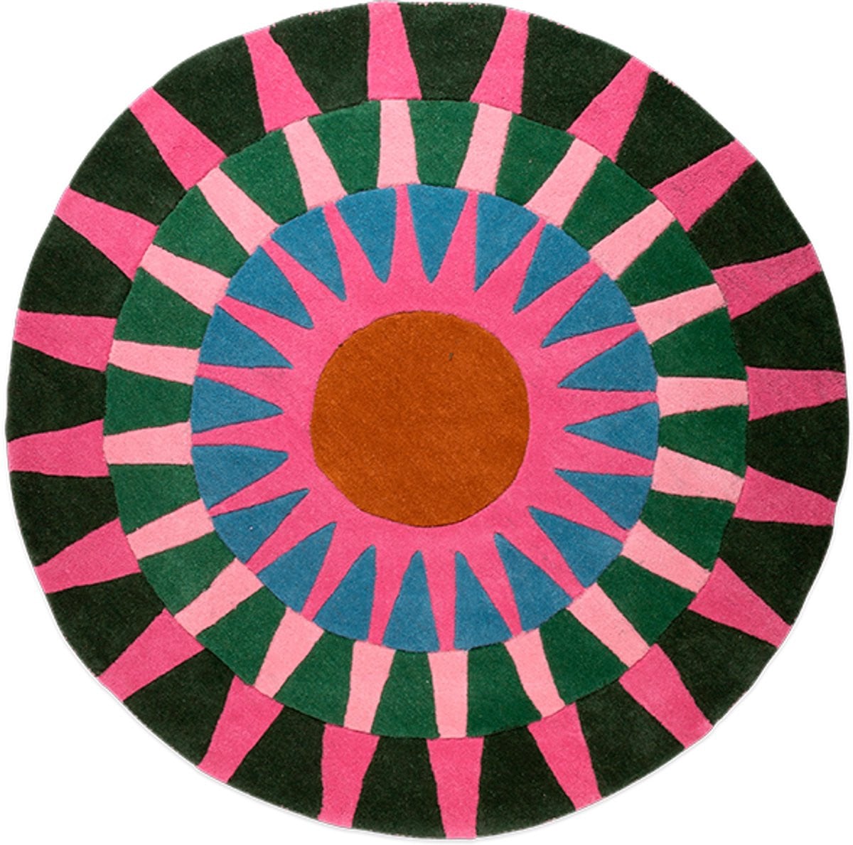 Kitsch Kitchen vloerkleed Soleil M multi rond met wol en katoen, diameter 140 cm