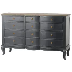 Kommode mit 9 Schubladen MADDY 140X45X90 cm grau - Holz Amadeus 140x45 cm