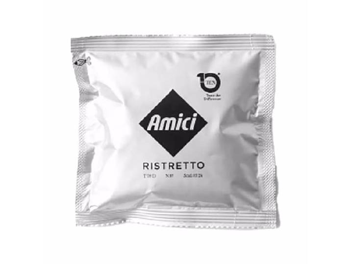 Amici Ristretto 50 Stücke Kaffepads – Diverse Kaffeekapseln/Kaffeepads – weiss / braun