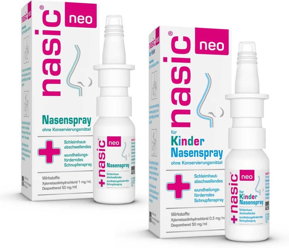 Nasic neo Nasenspray Erwachsene und Nasic neo Nasenspray Kinder