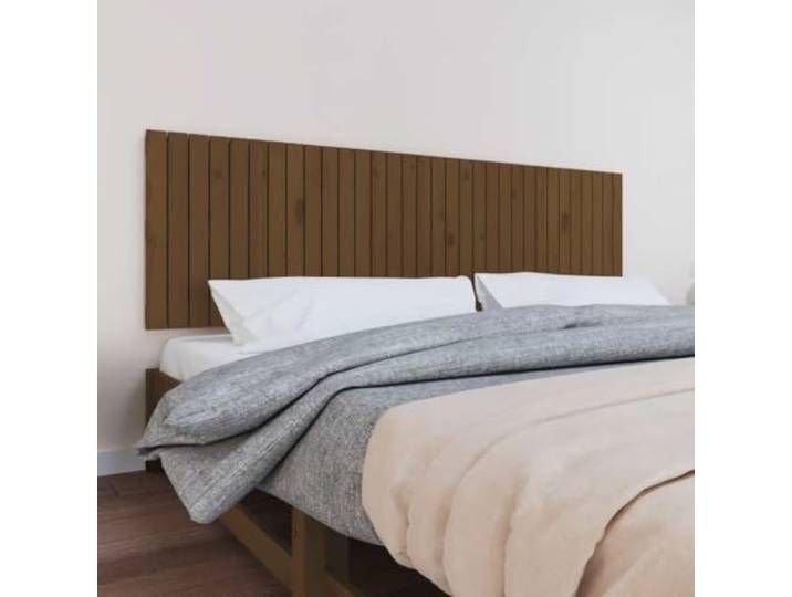 Holzbett Kopfteil aus massivem Kiefernholz in Honig braun, 204x3x60cm, für Wandmontage, bietet perfekte Rückenstütze beim Lesen oder Betrachten