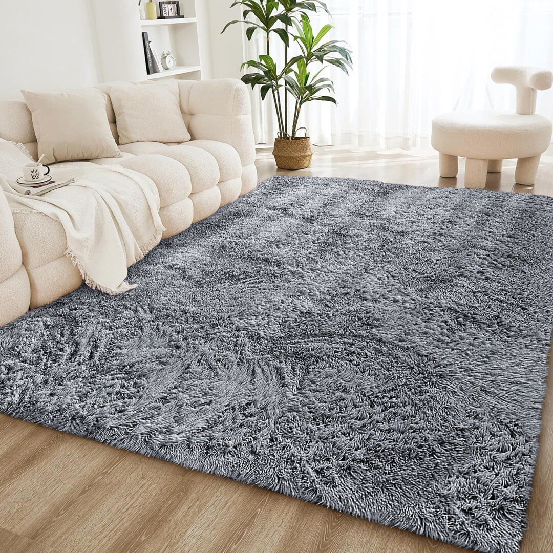 SUPREME BEDDING LTD Machine Tufted Shag Area Rug Gray Rectangle 200 x 290cm