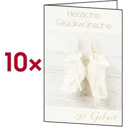 Sigel Glückwunschkarten »Baby« 10 Stück weiß, 11.5x17 cm