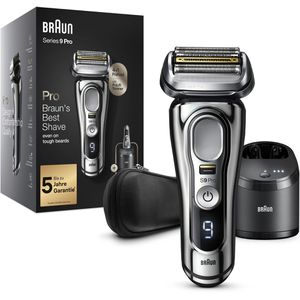 Braun Elektrorasierer Series 9 Pro, 9486cc, Wet&Dry, 4+1 Scherkopf, Etui und Reinigungsstation