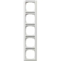 Gira System 55 Rahmen, 5f, reinweiß, glänzend, vertikal, Textfeld/Beschriftungsfläche, Kunststoff, Unterputzmontage, 111503