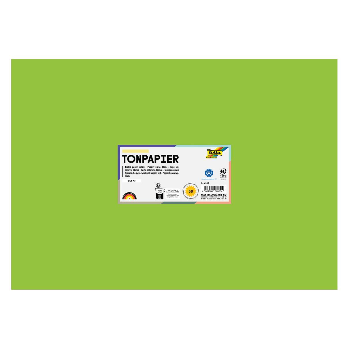 Folia Tonpapier, DIN A3, 130 g/qm, maigrn (130 g/m², 1x) (6350)
