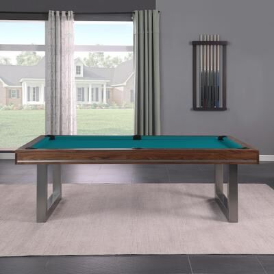 HomeSeason Walnut Harmony 8ft Billiard Slate Pool Table with Dining Top
