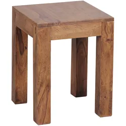 COUCHTISCH Massivholz Handgefertigt Edelholz Design, Braun 35x35x45 cm