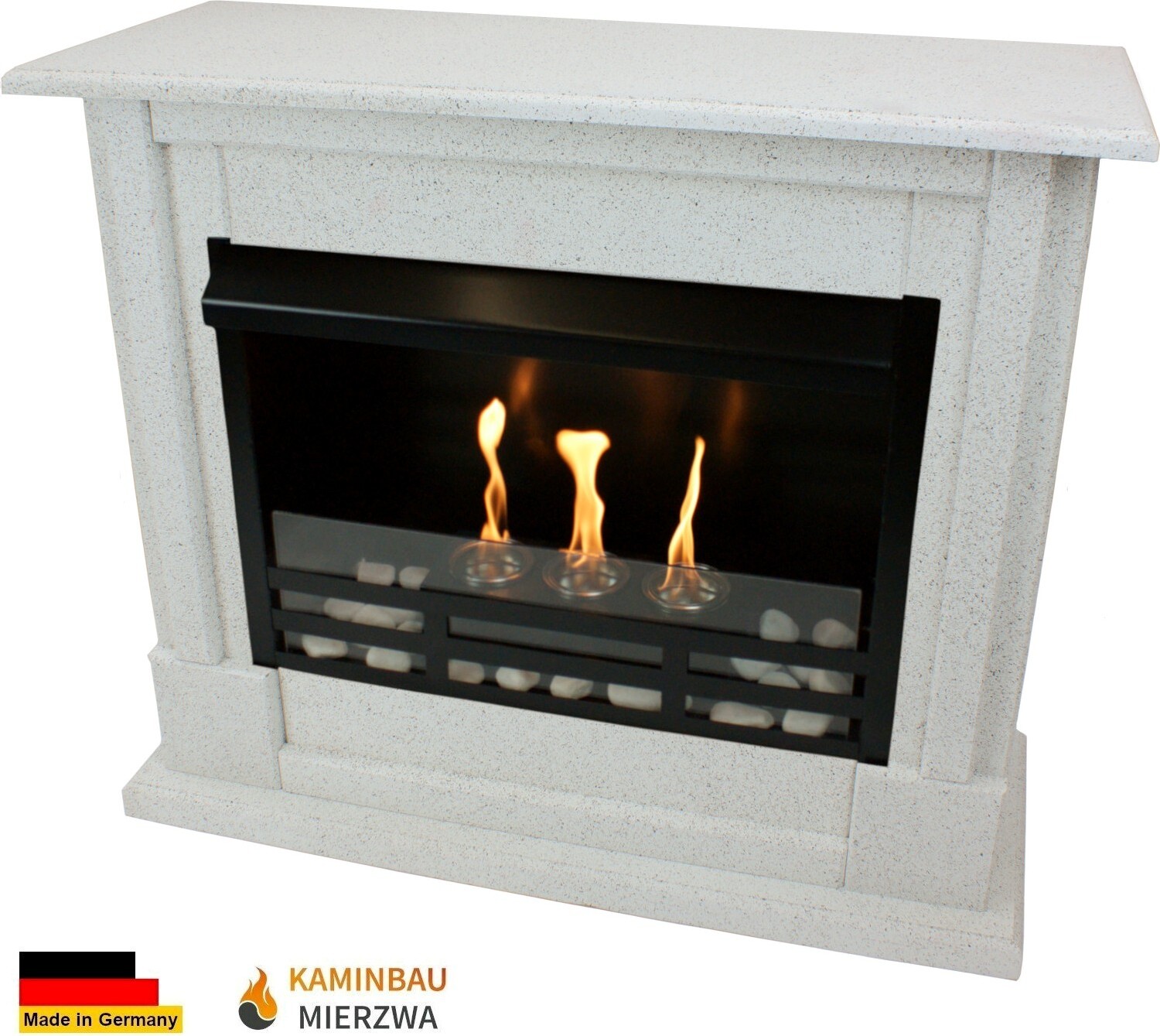 Gelkamin Ethanolkamin Kamin Modell Emily Premium Royal Granit Hell