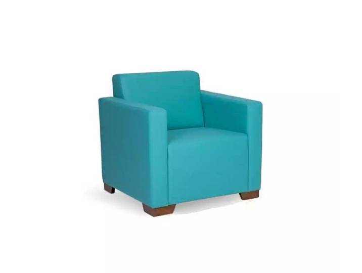 JVmoebel Sessel Moderner blauer Polstersessel mit Holzuntergestell in Braun (Büro Sessel), Made in Europa