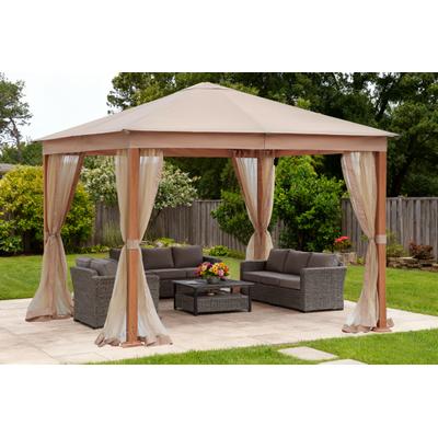 Pavillon KONIFERA "Cádiz", beige (braun, beige), B/H/T: 298cm x 264cm x 298cm, Pavillons, verschiedene Größen
